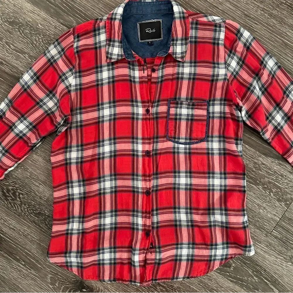 Rails Red Plaid Button Down - Picture 2 of 7